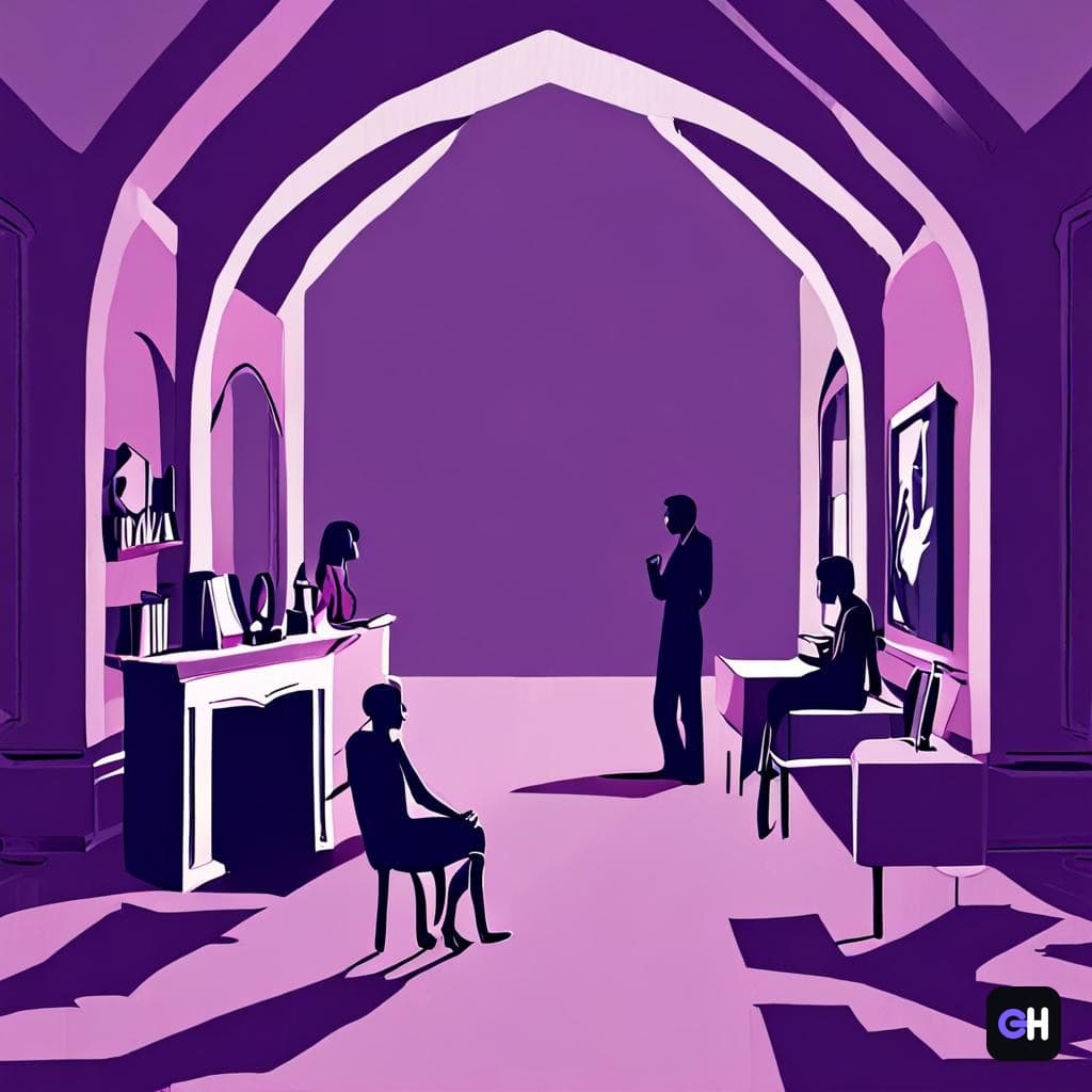 تصویری انتزاعی و مدرن با آبی عمیق و بنفش